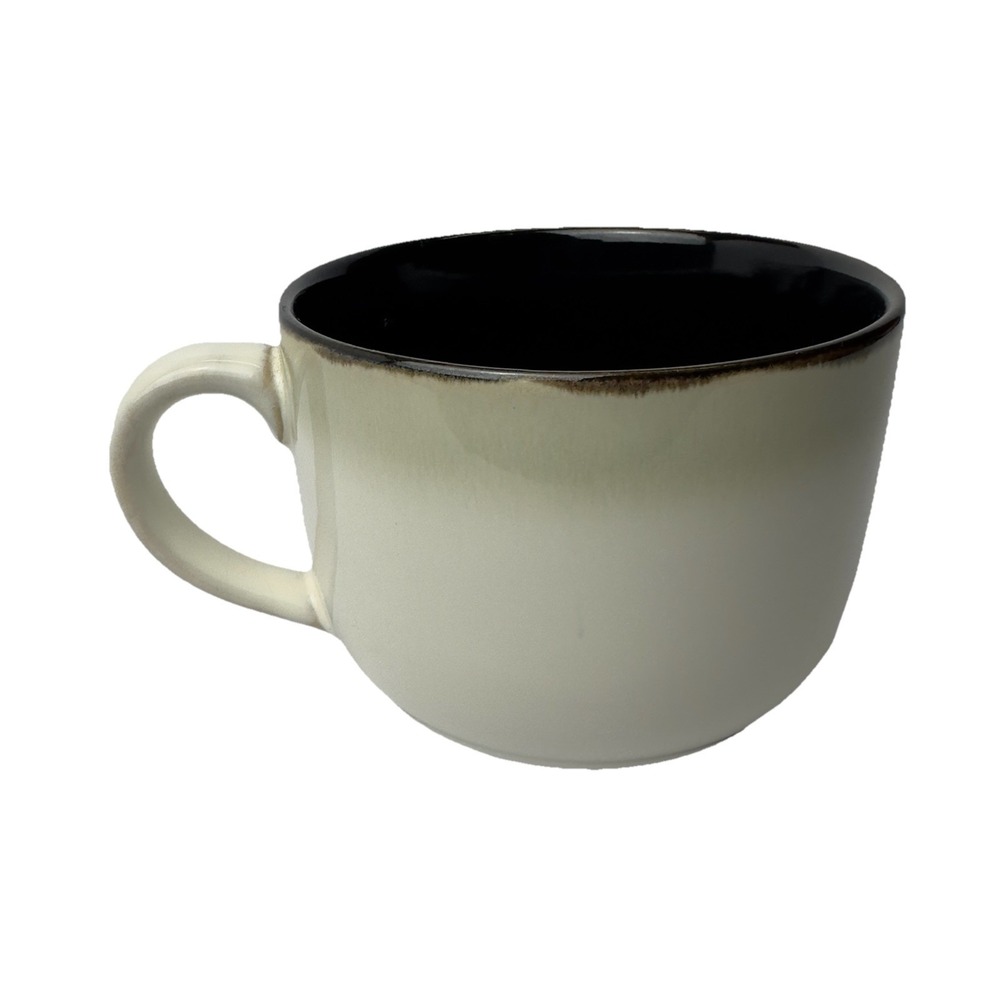 Sango Nova Black #4932 Ombre Stoneware 24oz Mug Soup Coffee Tea Large Mug